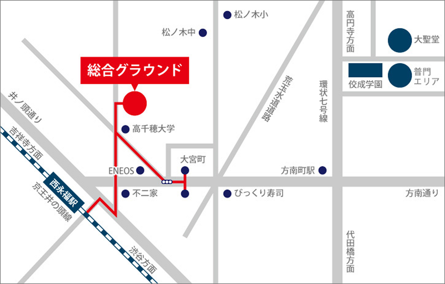 総合グラウンド付近マップ