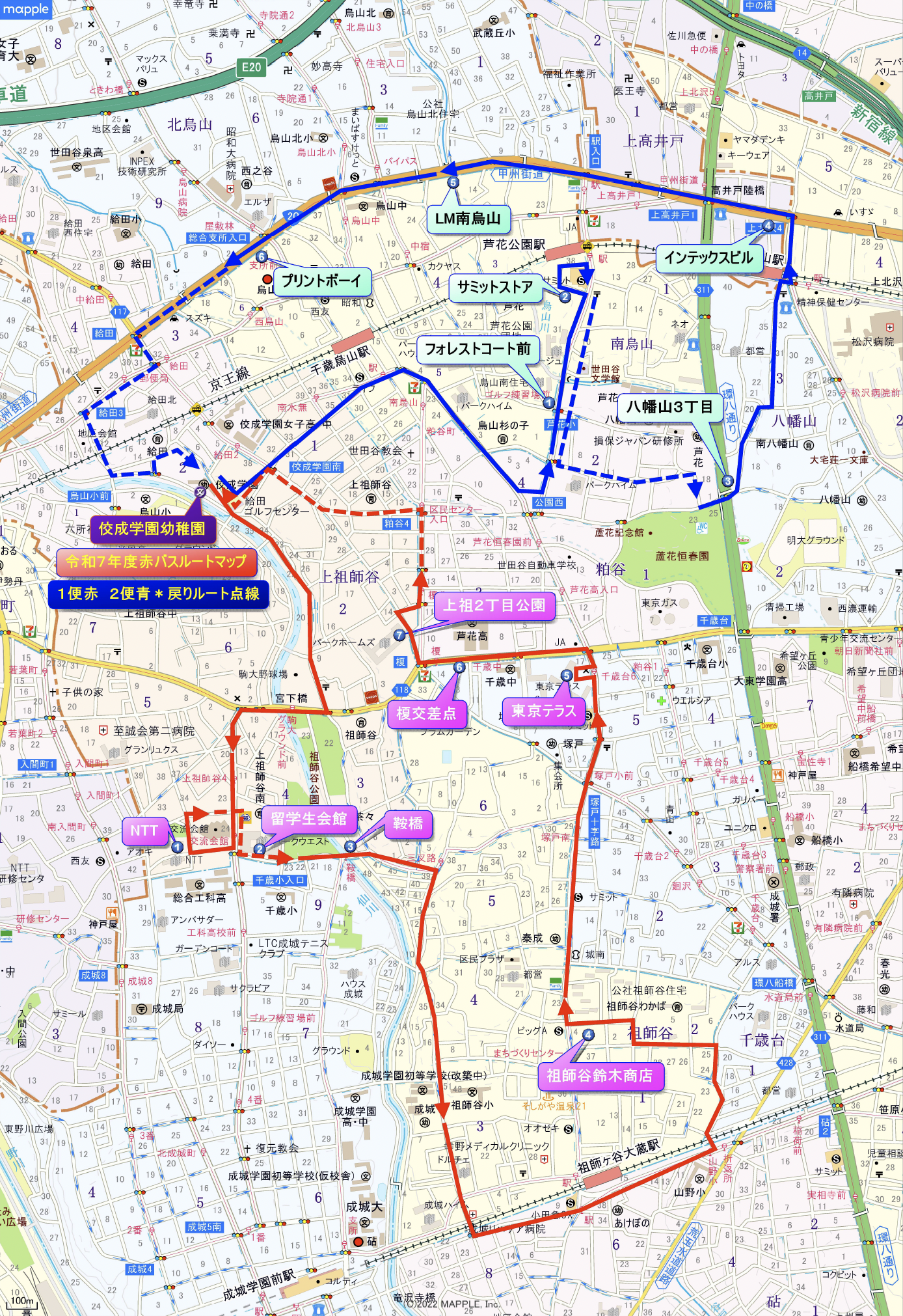 赤バス路線図